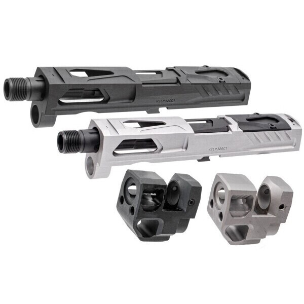 [Pro-Arms] K Style RMR Slide w/ Comp for SIG AIR / VFC P320 M17 M18 GBB Pistol Series ( Black / Grey )